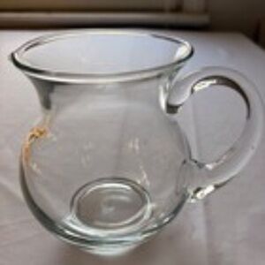 Hand Blown Clear Glass Pitcher with Applied Handle - 32 oz - 5.75" M mkoplow (20